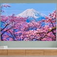 thumbnail image 2 of ZHAOCHENG Tapiz Monte Fuji para colgar en la pared, 150 x 130 cm Colgante de pared del Monte Fuji, Japón, decoración del hogar en flor de cerezo, para salón, 2 of 5