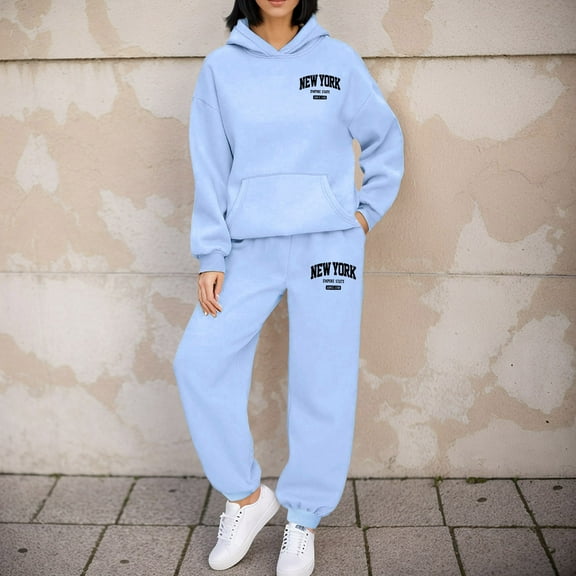 Women's Two Piece Pants Set With Cute English Print Long Sleeve Hooded Sweatshirt Women Party Outfits Suites Women Womens Snow Suit Dressy Outfit for Women Woman Pantsuit Girls Jumpsuit Maternity