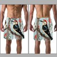 thumbnail image 3 of luoweisi Men's Beach Shorts Quick Dry Swim Trunks with Mesh Lining Woodpecker S, 3 of 5