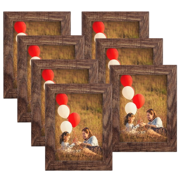 7-Pack Rustic 5x7 Picture Frames for Wall or Tabletop