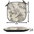 thumbnail image 5 of Hummingbirds Chair Seating Cushion Set of 4, Birds and Flowers Monochromic Classical Design Nostalgia Ornate, Seat Pads for Office with Anti-slip Backing, 16"x16", Cream Beige Brown, by Ambesonne, 5 of 7