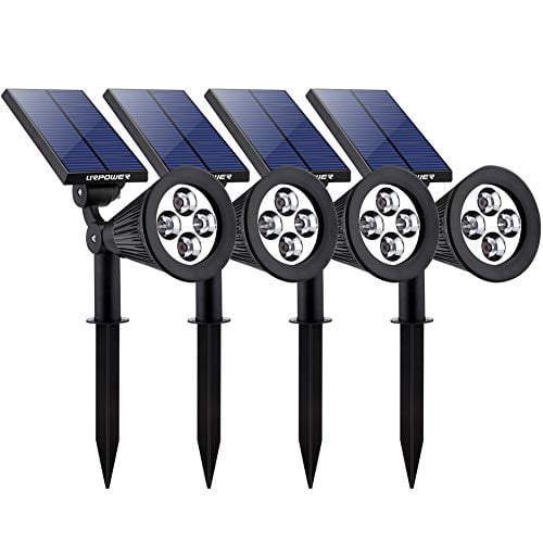 Solar Lights,URPOWER 2-in-1 Waterproof 4 LED Solar Spotlight Adjustable Wall Lig 