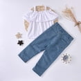 thumbnail image 4 of IROINNID Girl's Summer Stylish Two-piece Comfy Jeans With Suspender Top, 4 of 9