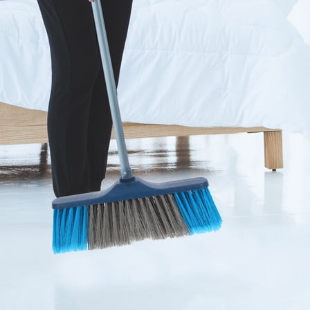 BESTYASH Dark Blue Plastic Broom Head Replacement Soft Bristle Brush for Indoor and Outdoor Floor Cleaning