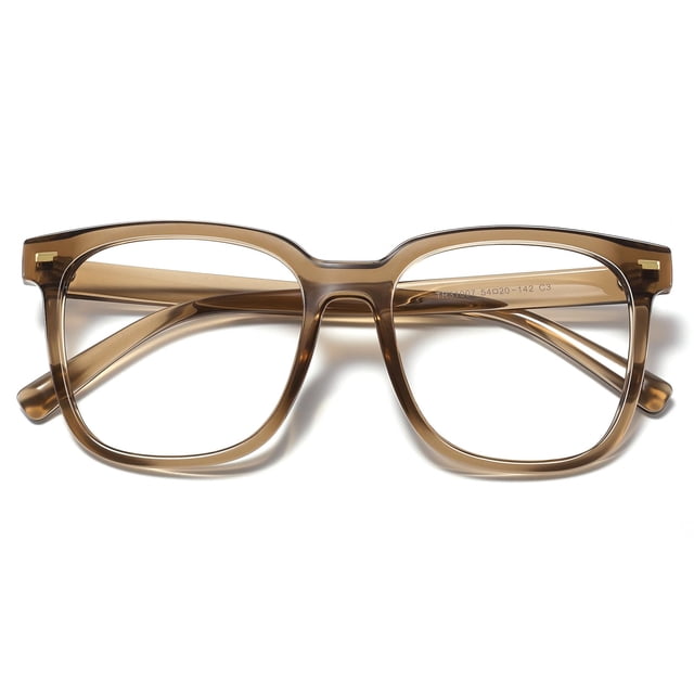 Gafas PANNER con bloqueo de luz azul, cuadradas, de gran tamaño, color marrón