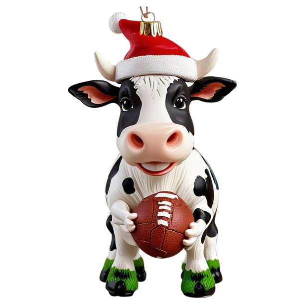 Adornos para árbol de Navidad Adornos navideños Vaca baloncesto Adornos acrílicos para árbol de Navidad Adornos anuales Adornos vaca baloncesto Para colocar en el árbol de Navidad