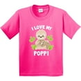 thumbnail image 3 of Inktastic Cute Sloth I Love My Poppi with Green Leaves Youth T-Shirt, 3 of 5