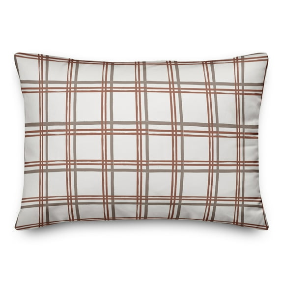 Creative Products Holiday Plaid on White 20 x 14 Spun Poly Pillow
