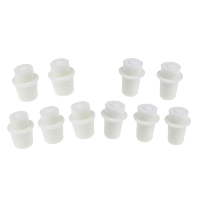 Tapón de Silicona 10x con Orificio para Tapón de Botella de Válvula de de Aire Grado Alimenticio Cola Tapón de tapón de matraz