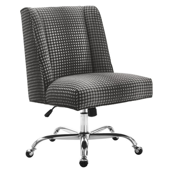 Dr Office Chair Gray Dot Chrome Base Com
