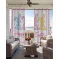thumbnail image 4 of Easter Blackout Curtains 54 Inches Long, Spring Polka Dot Bunny Pink Plaid Checkered Thermal Insulated Black Out Curtains, Darkening Window Curtain Drapes for Bedroom Living Room 45"x54" 2 Panels, 4 of 9