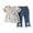 White, variant on ZACPNCV Toddler Kids Girls Clothes Short Sleeve Shirt Top Flare Denim Jeans 2 Piece Outfits For Girls Cute Clothing Set White 5-6 Years