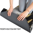 thumbnail image 3 of Black and Gold Marble Wavy Lines Pattern Hot Yoga Mat Towel Non Slip for Hot Yoga - Quick-Drying Yoga Mat Cover with 4 Corner Pockets with Travel Bag - Hot Yoga Towel Non Slip 70"x26", 3 of 6