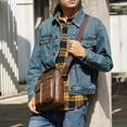 thumbnail image 3 of Luxury Men's Messenger Bag Vintage Leather Shoulder Bag, 3 of 5
