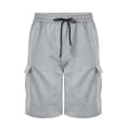 thumbnail image 3 of Yievot Mens Sweat Cargo Shorts Casual Drawstring Elastic Waist Workout Gym Shorts with Multi Pockets, 3 of 8