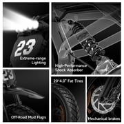 20 Fat Tire Electric Bike for Adults, 1500W Peak Dirt Ebike, 48V 17.5Ah Battery, Electric Mountain Bike for Men, UL2849