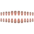 thumbnail image 4 of JROCHE 24Pcs Press on Nail Almond Glues on Nail French Fake Nail Designs False Nail Artificial Nail Gifts for Women Girls, 4 of 8