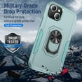 thumbnail image 3 of Full Body Protective Phone Case for iPhone 13 6.1", Heavy Duty Shockproof Cover iPhone 13 [Dual Layer][Hard PC Back], Built in Finger Ring Stable 360°Rotatable Magnetic Ring Kickstand, 3 of 8