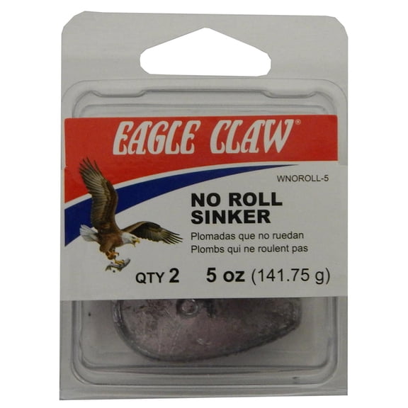 Pack of 2 Eagle Claw No-Roll Sinkers Size 5 Ounce, WNOROLL-5