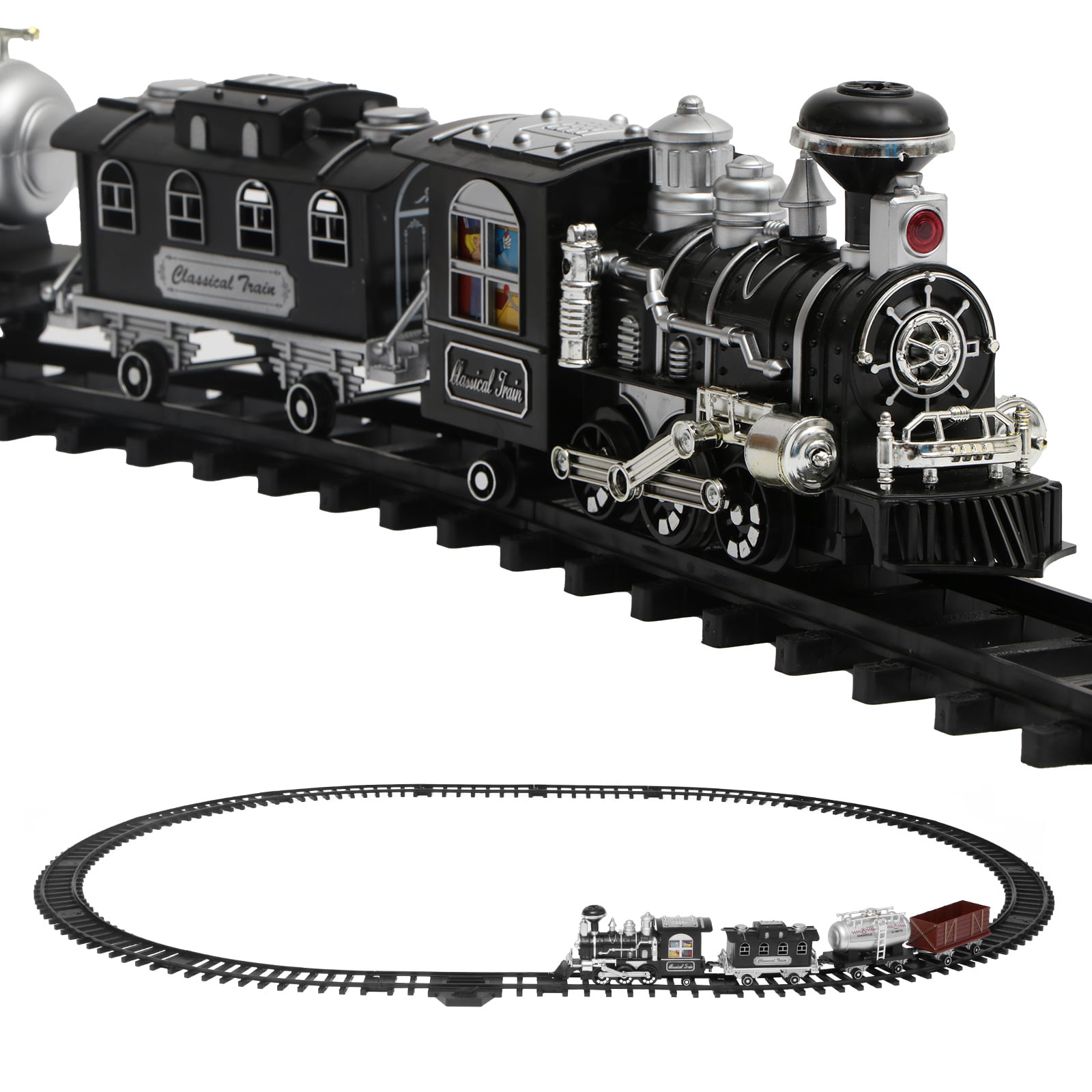 Electric Engine Track Train Set Kids Playing Toys Classic Steam Railways Toy 