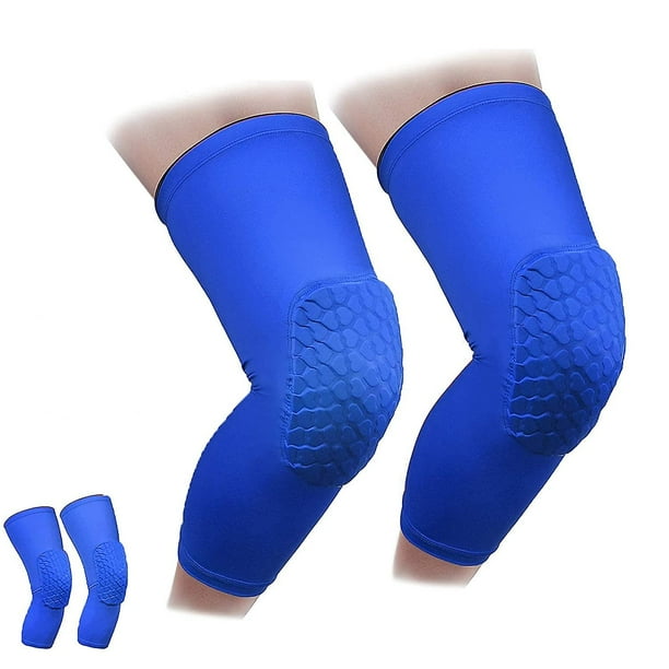 Par de rodilleras para rodilleras, a prueba de golpes, antideslizantes, para baloncesto, manga para piernas, almohadilla protectora, soporte acolchado, transpirable, compresión, Hexpad, 2 unidades BANYUO Hogar