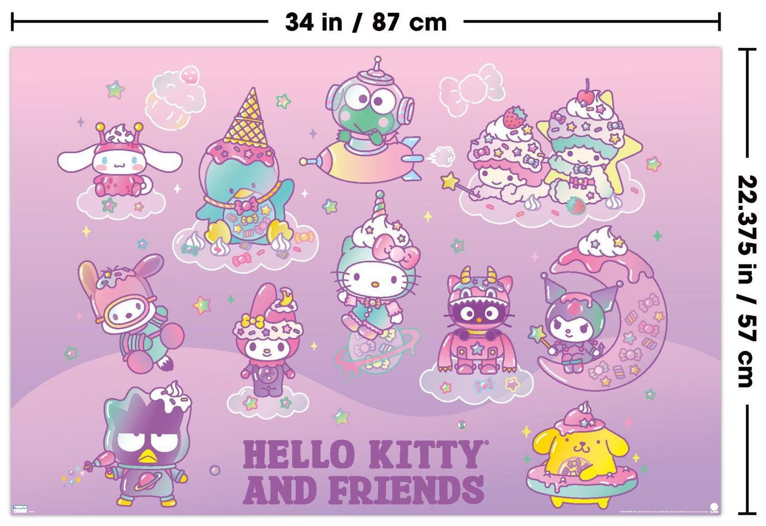 Hello Kitty and Friends: 24 Dreamland - Group Wall Poster, 22.375" x 34"