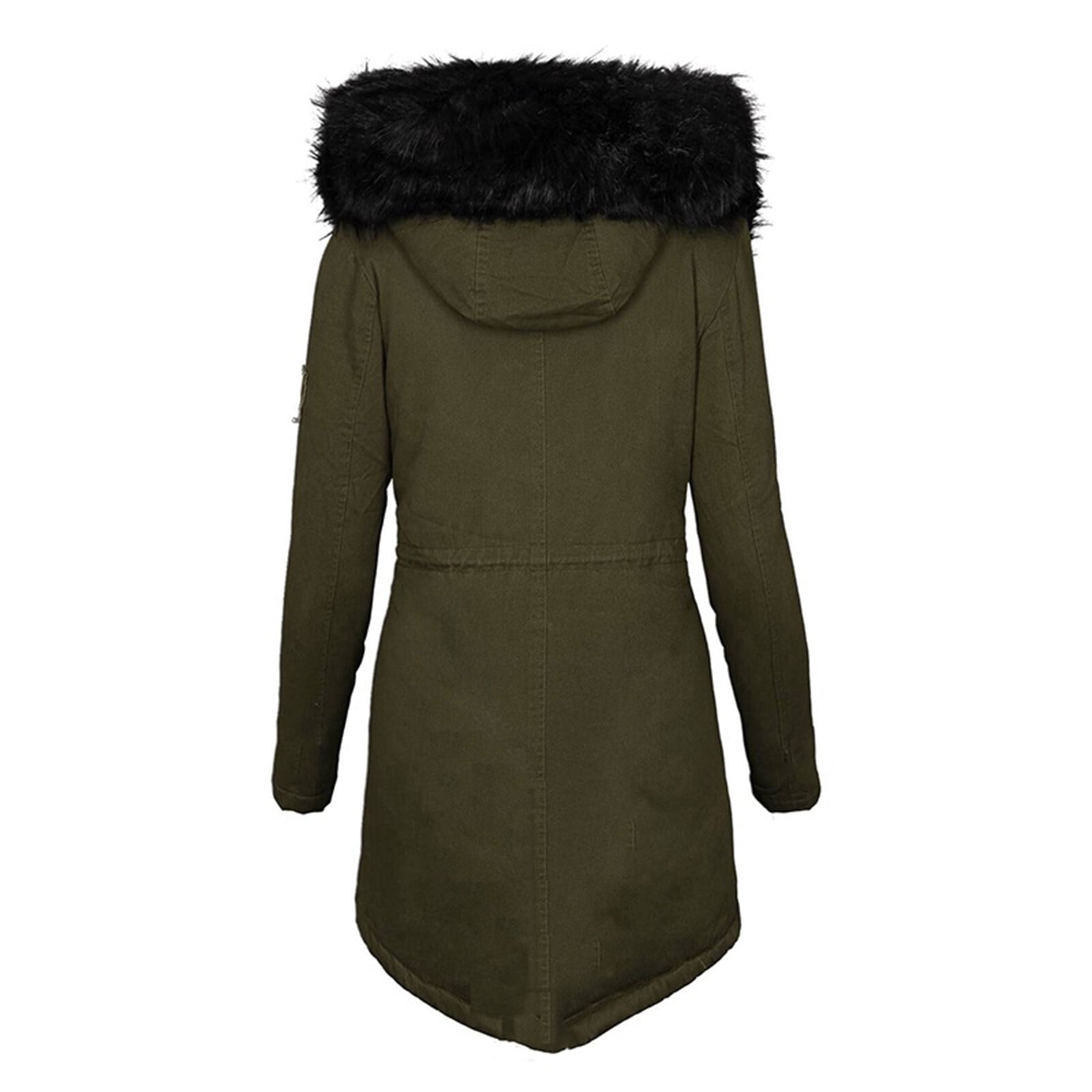 Vruchtbaar Herenhuis beddengoed wendunide coats for women Fashion Solid Women's Casual Plus Velvet Thick  Winter Slim Coat Jacket Womens Fleece Jackets Army Green 4XL - Walmart.com