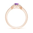 thumbnail image 2 of ANGARA Natural 0.45 Ct. Amethyst with Diamond Halo Ring in 14K Rose Gold for Women (Ring Size: 4), 2 of 9