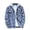 Blue, variant on Men's Denim Jackets Detachable Hood Drawstring Button Down Casual Ripped Soft Stretch Jean Jacket