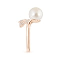 thumbnail image 3 of Angara South Sea Cultured Pearl Olive Leaf Wrap Ring in 14K Rose Gold for Women | June Birthstone Jewelry for Her, 3 of 8