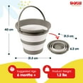 thumbnail image 4 of DOLU Foldable Baby Bath Bucket, Compact Toddler Wash Tub, Ages 6+ Months, Grey, 4 of 5