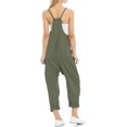 thumbnail image 3 of Women's V Neck Sleeveless Jumpsuits Spaghetti Straps Harem Long Pants Overalls With Pockets, 3 of 6