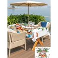 thumbnail image 4 of Outdoor Tablecloth with Umbrella Hole and Zipper, Christmas Rectangle Table Cloth 60x102 Inch Waterproof Tablecloth, Coastal Santa Claus Ocecan Beach Cocount Tree Picnic Table Cover for Patio Camping, 4 of 7