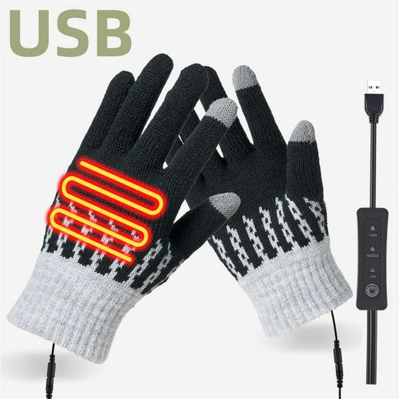 Heated Gloves for Men Women USB Electric Rechargeable - Winter Thermal Waterproof Warm Gloves for Outdoor Ski Snowboard Motorcycle, Cold Weather Gear, Holiday Gift Idea
