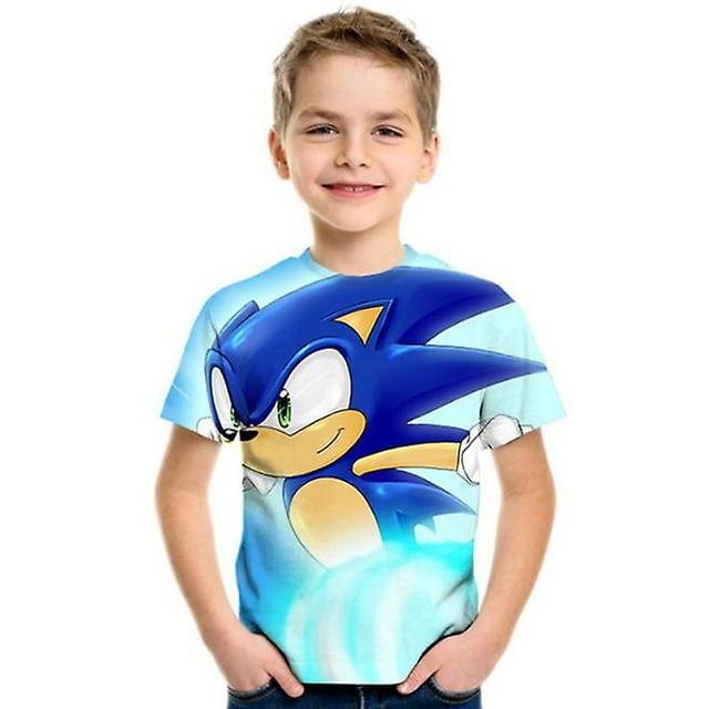 New Fashion Trend Boy Cartoon Round Neck Short Sleeve T-shirt