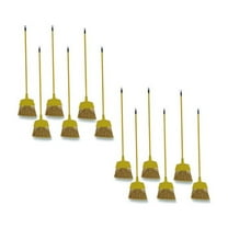 Boardwalk Poly Bristle Angler Broom, 53" Handle, Yellow, 12/Carton