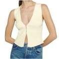 thumbnail image 2 of Fartey Womens V Neck Sweater Vest Y2k Slim Fit Sleeveless Ribbed Knitted Open Front Fashion Casual Fall Solid Color Sweater Tank Tops, 2 of 7