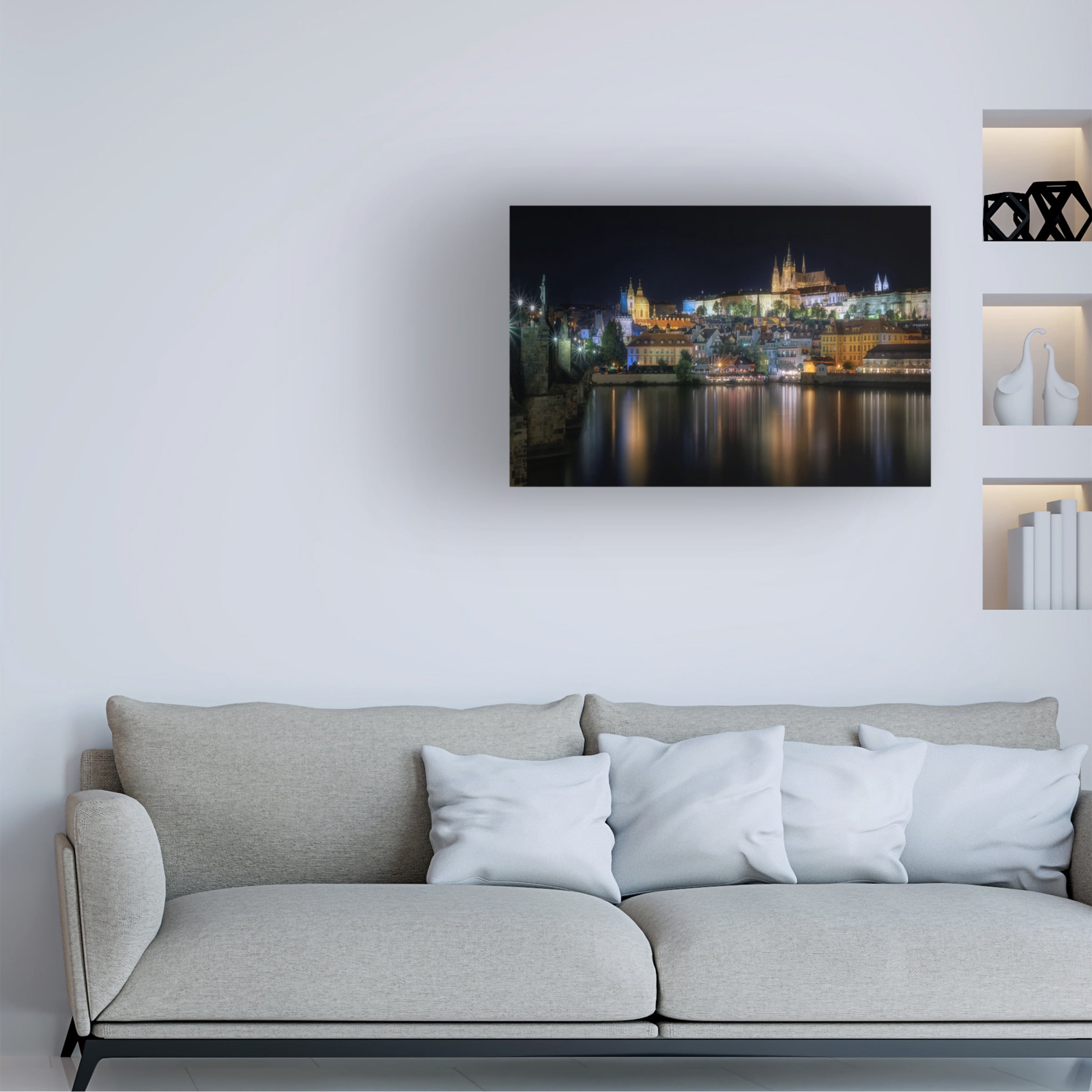 Fran Osuna 'Prague At Night' Canvas Art