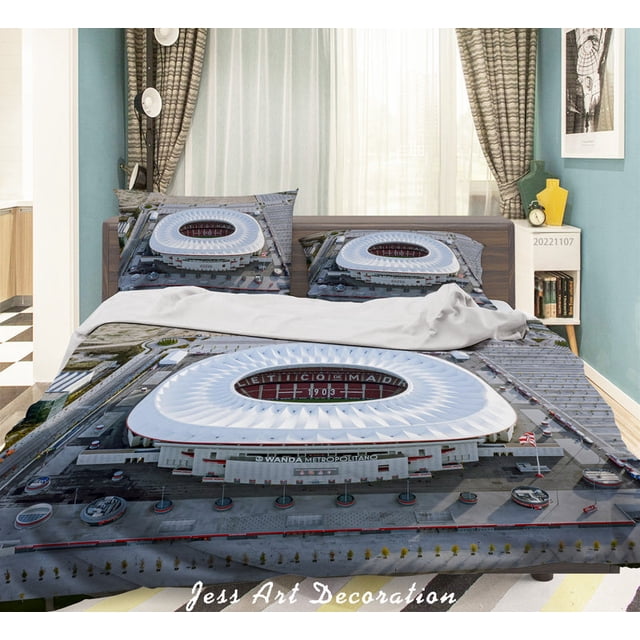 3D Atletico Madrid Architecture Quilt Cover Set Bedding Set Duvet Cover