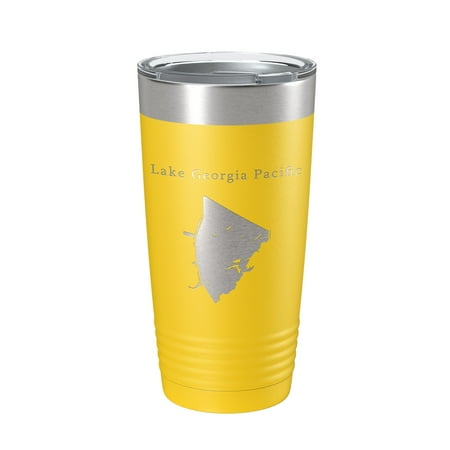 

Lake Georgia Pacific Map Tumbler Travel Mug Insulated Laser Engraved Coffee Cup Arkansas 20 oz Yellow