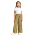 thumbnail image 5 of VV AVEORS Teen Girls Barrel Sweatpants High Waisted Fleece Baggy Casual School Sweat Pants With Pockets For Teen Girls Khaki 150, 5 of 9