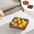 thumbnail image 1 of Cesta de almacenamiento de caña tejida | Bandeja de bocadillos de frutas de escritorio naturales | Diseño hueco transpirable hecho a mano | Organizador estable y liviano | 11.8"x2.2" |, 1 of 7