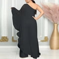thumbnail image 5 of Ensembles pour Femmes Combinaisons pour Femmes une Épaule Soirée Cocktail Semi-Formelle Robe Maxi Pantalon Ensemble Tailleur Ensembles Deux Pièces S-111 Noir G, 5 of 5