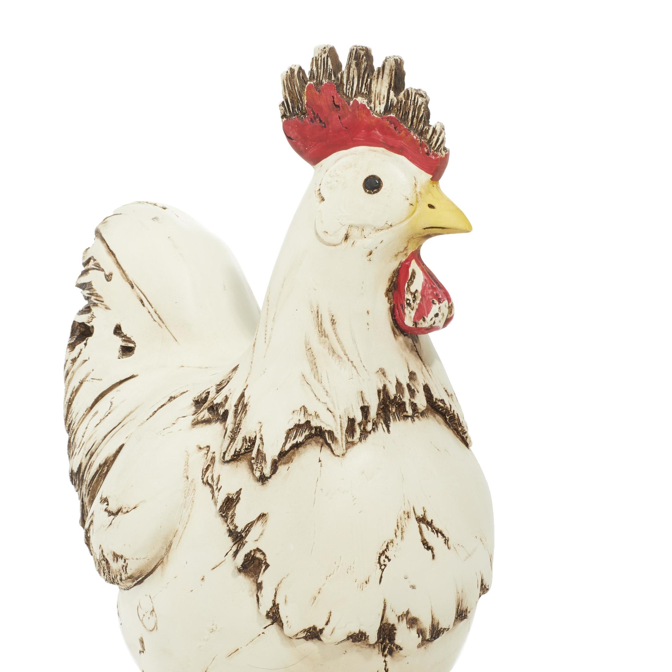 DecMode 12" Indoor Outdoor Rooster Garden Sculpture