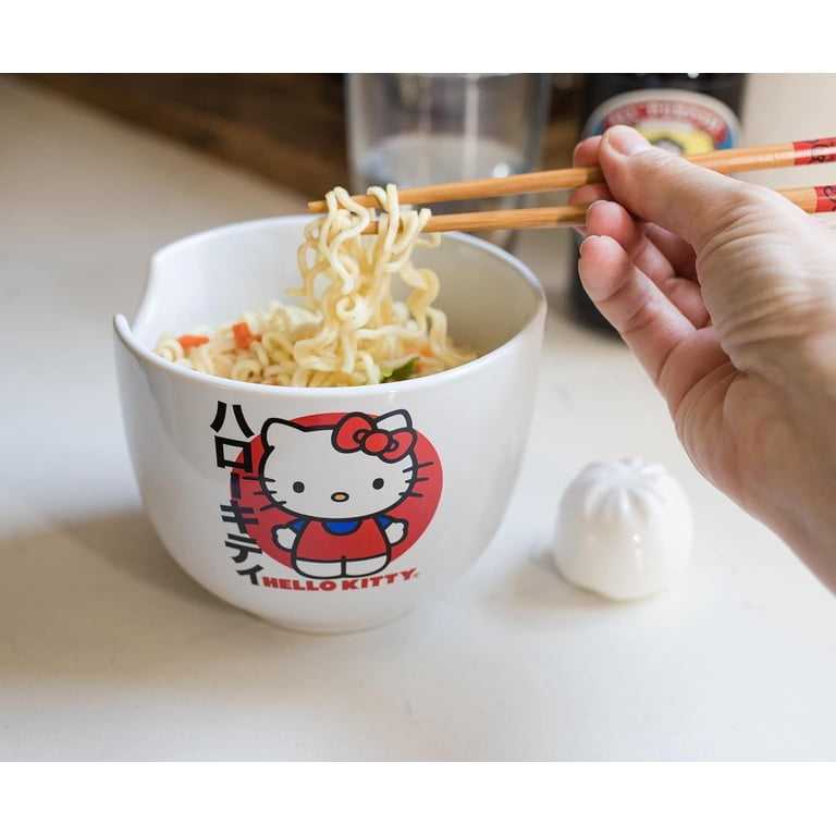 Silver Buffalo, Ceramic Ramen Bowl, 20 Ounces, Hello Kitty Design
