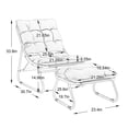 thumbnail image 7 of Leumius Patio Outdoor Lounge Chair with Ottoman, Comfy Sling Recliner Chair with Puffy Cushion and Foot Stool for Living Room Bedroom Reading Room Pink, 7 of 7