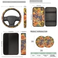 thumbnail image 7 of Binienty Floral Bee Vehicle Seat Covers with Matching 15 Inch Steering Wheel Cover Center Console Cushion Seat Belt Covers Coasters Car Interior Decor Set for Truck Van Sedan SUV 14 Pack, 7 of 7