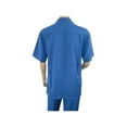 thumbnail image 4 of Men INSERCH 2pc Walking Leisure Suit Shirt Pants Set Short Sleeves 9356 Blue, 4 of 7