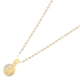thumbnail image 2 of Ioka-14K Tri Color Gold Diamond Cut Our Lady of Guadalupe Stamp Charm Pendant with 1.5mm Valentino Chain Necklace - 24", 2 of 6