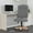 Gray Fabric/Driftwood, variant on Merrick Lane Black High Back Faux Leather Tufted Home Office Chair With Height Adjustment And 360° Swivel